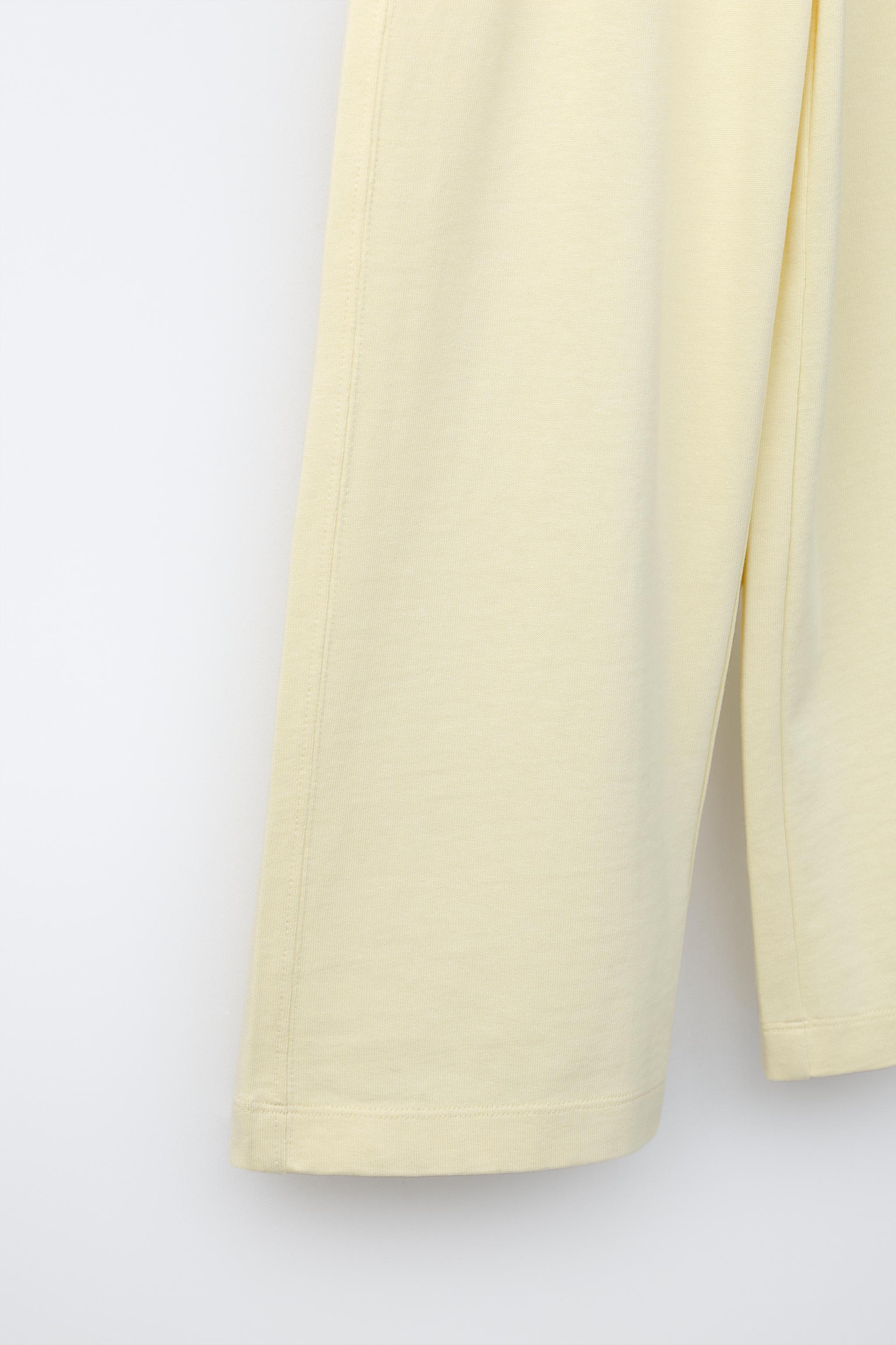 PANTALON EN MOLLETON HEAVY JERSEY À JAMBES LARGES